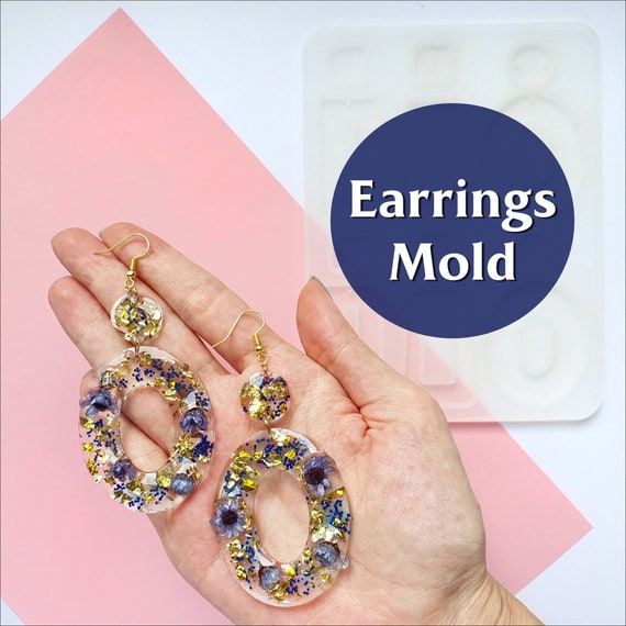 Silicone earrings mold for resin and epoxy 3 designs in 1 mold Geometry Jewelry mould