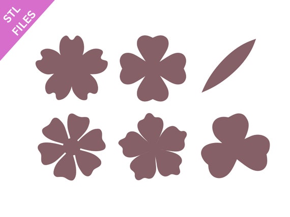 STL clay micro cutters files for 3D printing Sharp earring cutters Florals Flower petals Leaves Leaf download file for resin machine