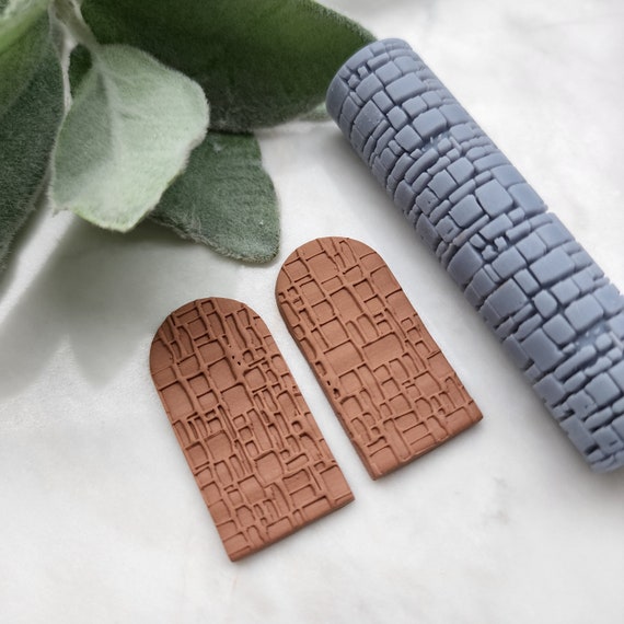Polymer clay texture roller clay stamp 3D printed embossing tool "Brick texture" Clay tool Polymer clay supplies Jewelry supplies