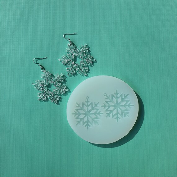 Silicone earrings mold "Snowflake" Jewelry Resin mould for resin and epoxy