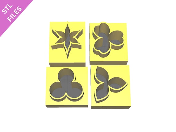 STL clay micro cutters files for 3D printing Sharp earring cutters Botanic Floral Flower petals Leaves Leaf download file for resin machine