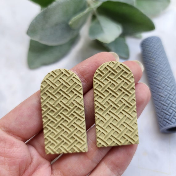 Polymer clay texture roller "Geometryc" clay stamp 3D printed embossing