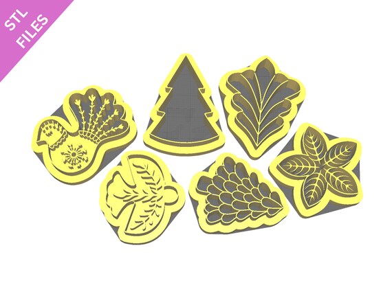 Digital STL files for 3D printing Clay cutters Earrings sharp version cutters Flower Leaf Mermaid cutters download files for resin machine