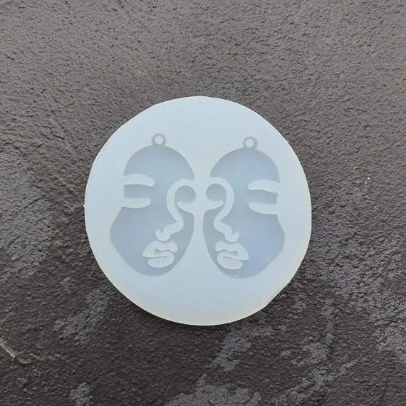 Earrings silicone mold for resin "Woman face" silicone molds for epoxy