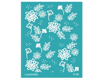 Silk screen stencil for polymer clay "Luxymolds" S-50"Flowers"