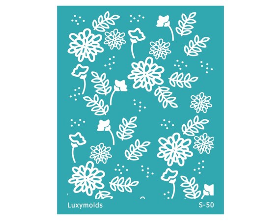 Silk screen stencil for polymer clay "Luxymolds" S-50"Flowers"