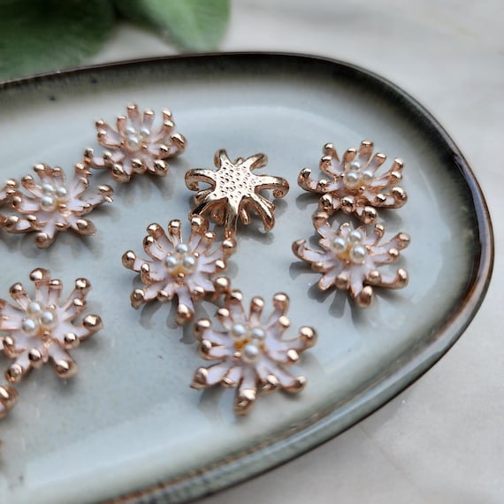 Flower centers Flower metal stamens Earrings components Earrings findings DIY jewelry Jewelry supplies Polymer clay supplies
