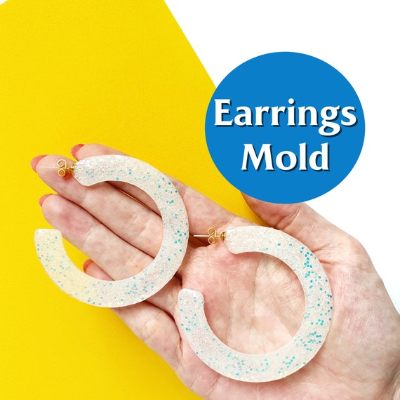 Silicone earrings mould for resin and epoxy 2 design in 1 mold  Jewelry mold