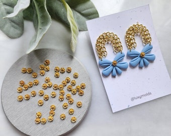 Gold Flower Metal Stamens, Earring Centers (5mm)