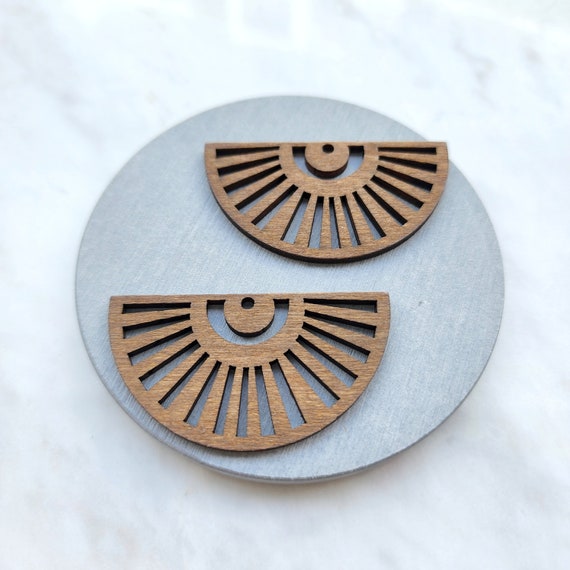 Wood Charm Pendant Earrings components Earrings findings DIY jewelry connectors