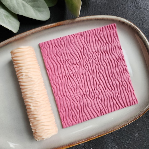 Polymer clay texture roller "Zebra" stamp 3D printed embossing clay tools supplies