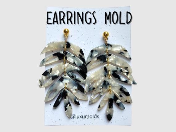 Silicone earrings mold / Silicone epoxy mold / Silicone earring moulds / Silicone UV resin molds / Leaves silicone jewelry mold