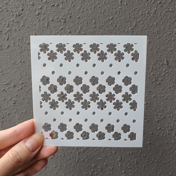 Polymer clay stencil Texture sheet shapes stamp mat T-77
