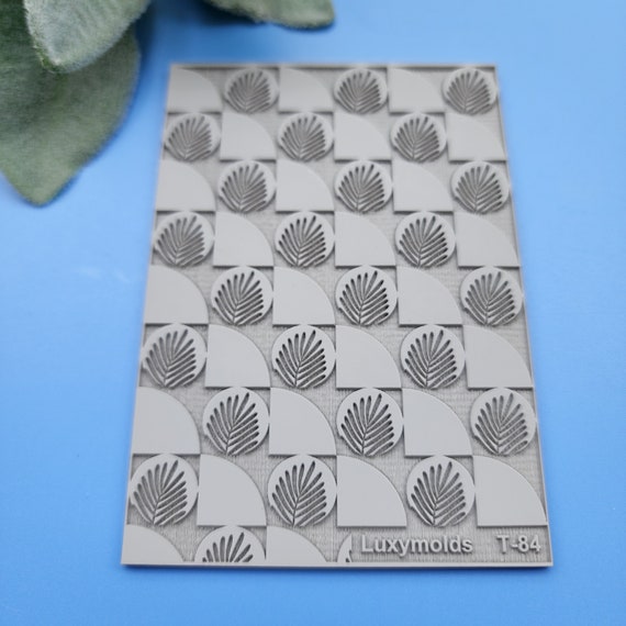 Polymer clay Texture tile Texture mat Clay stamp Polymer clay texture stencils "Leaves" T-84