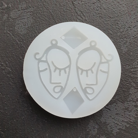 Silicone earring mold Woman face Jewelry Resin mould for resin and epoxy