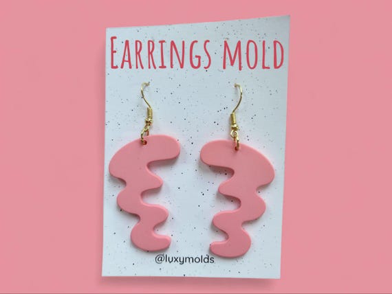Silicone earrings mold / Silicone epoxy mold / Silicone UV resin molds / Abstract earrings silicone jewelry mold / Matte effect earring mold