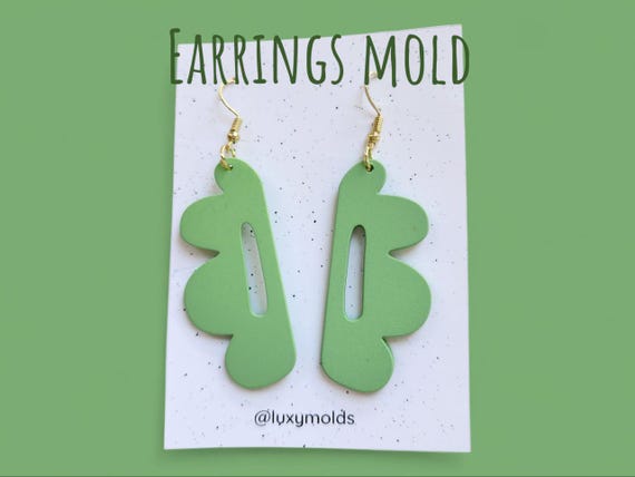 Silicone earrings mold / Silicone epoxy mold / Silicone UV resin molds / Abstract earrings silicone jewelry mold / Matte effect earring mold