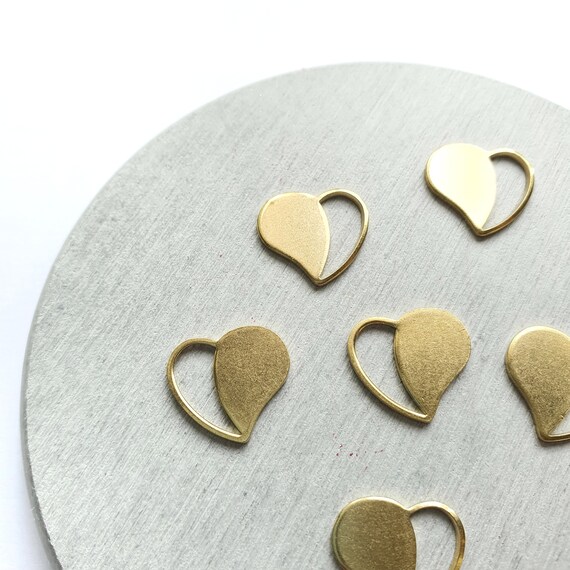 10 pcs Heart shape Earrings components Earrings findings DIY jewelry Raw brass blanks charms Pendants