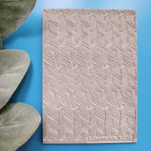 Polymer clay Texture tile Texture mat Clay stamp Polymer clay texture stencils &quot;Leaf Branch&quot; design clay texture Rubber mat T-235