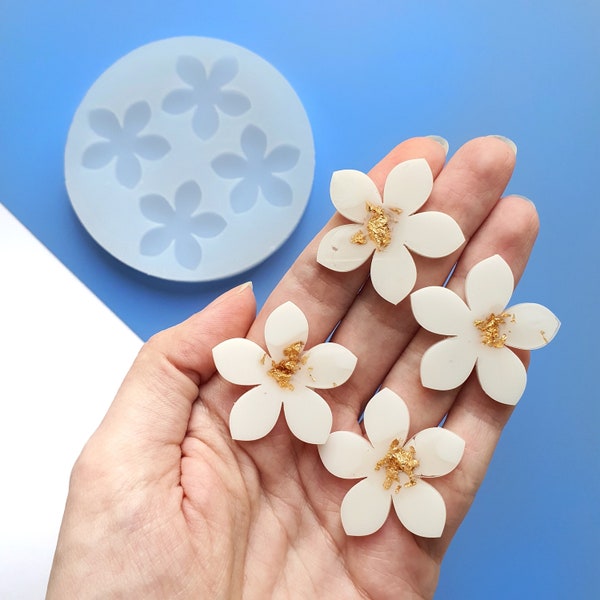 Boucles d’oreilles en silicone moule Bijoux résine moule « Fleurs »