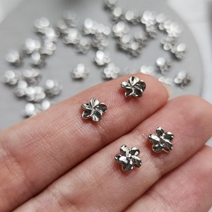 Silver Flower centers Flower metal stamens Earrings components Earrings findings DIY jewelry Jewelry supplies Polymer clay supplies