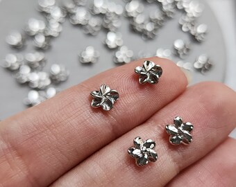 Silver Flower Metal Stamens, Earring Centers, DIY Jewelry (6mm)