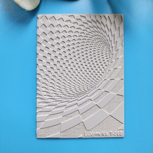 Fimo-Texturfliese, Texturmatte, Tonstempel, Polymerton-Texturschablonen, „Geometryc“-Design, Tontextur, Gummimatte T-368