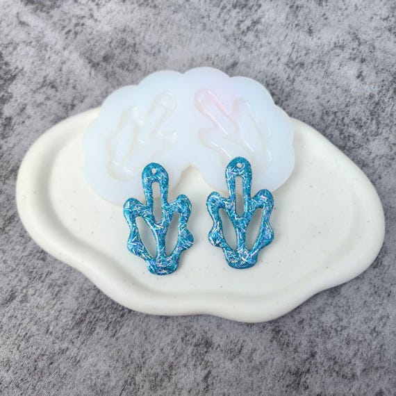 Silicone Earrings Mold for Resin Jewelry Making, Glossy Finish Pendant Keychain Crafting