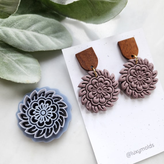 Polymer Clay cutters "Folk flower" Earrings sharp clay cutter / Polymer clay tool / Earrings cutter / Botanical cutter / Jewelry cutter