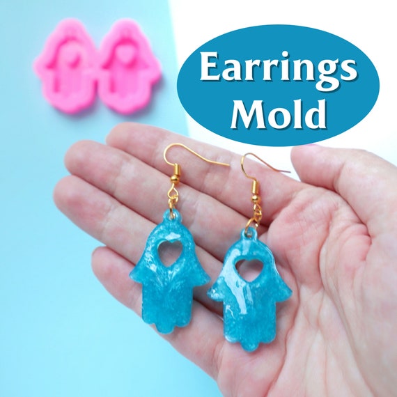 Silicone earrings mold "Hamsa Hands" mould for resin and epoxy