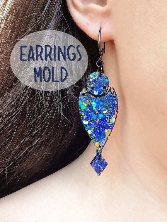 Silicone earring mold Jewelry Resin mould for resin and epoxy