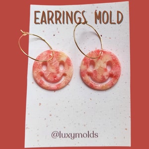 Silicone earrings mold / Silicone epoxy mold / Silicone UV resin molds / Smile earrings silicone jewelry mold
