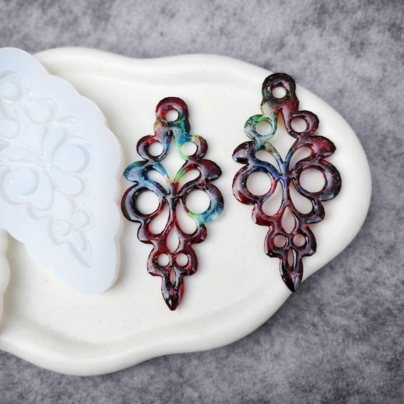 Silicone Lace Earrings Mold for Resin Jewelry Making (8 cm)