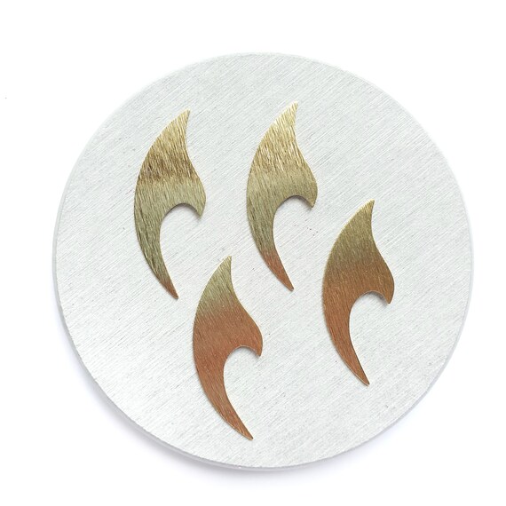 6 pcs Wave Earrings components Earrings findings DIY jewelry Raw brass blanks Textured charms Pendants