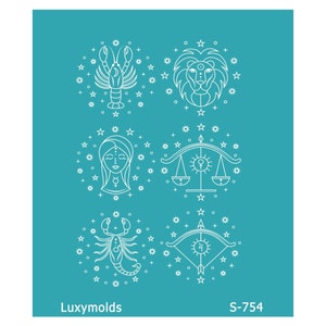 Siebdruck Schablone für Polymer Clay "Luxymolds" S-754