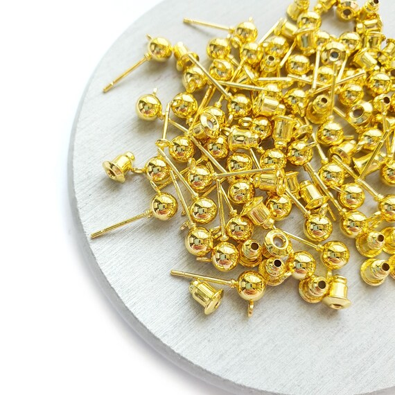 50 pcs Earrings ball stud pins Round studs earrings components Jewelry findings DIY jewellery tools