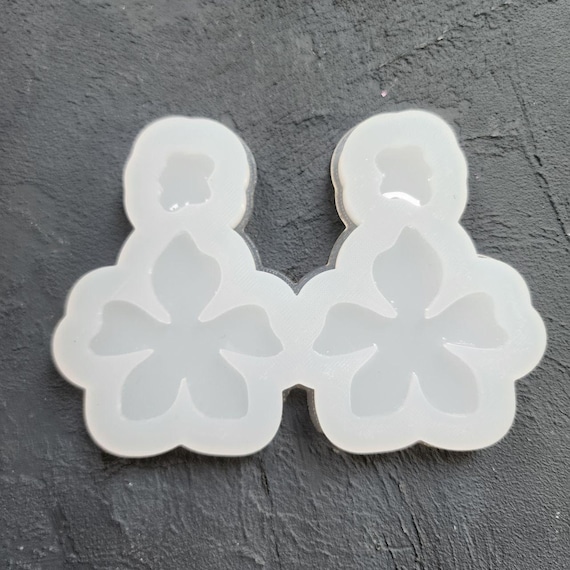 Silicone earrings mold Jewelry resin mold "Flowers" Botanic design epoxy mold