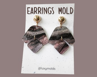 Geometric Silicone Earring Mold, Epoxy Resin Jewelry