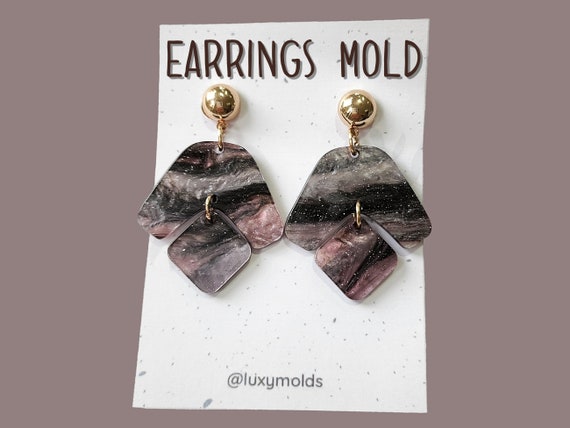 Silicone earrings mold / Silicone epoxy mold / Silicone earring moulds / Silicone UV resin molds / Geometry earring silicone jewelry mold