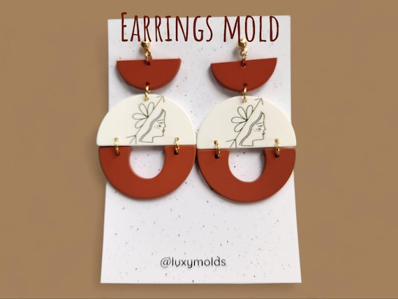 Silicone earrings mold / Silicone epoxy mold / Silicone UV resin molds / Geometry earrings silicone jewelry mold / Matte effect earring mold