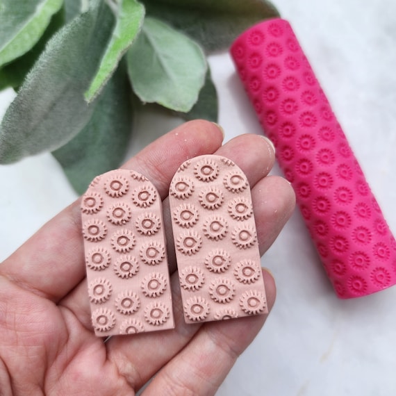 Polymer clay texture roller Clay stamp Polymer clay tool Clay supplies Clay embossing Clay print rollers