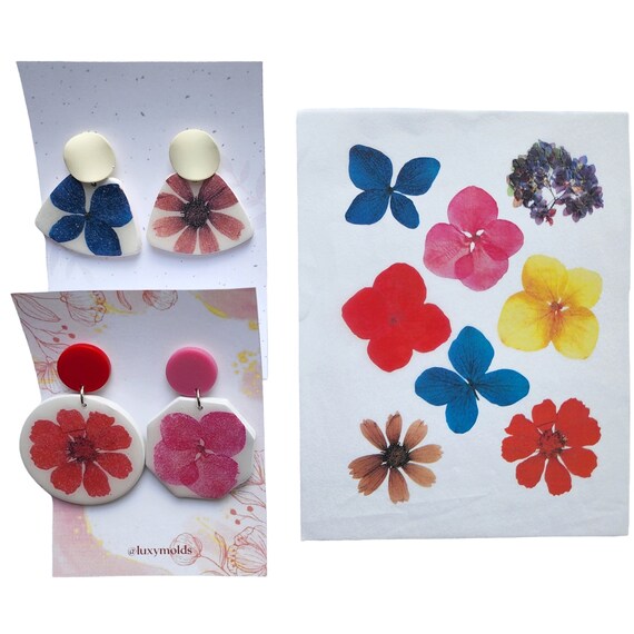 Water-soluble transfer paper for polymer clay craft "Dry flowers"