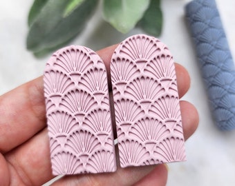 Polymer clay texture roller "Seashell" clay stamp 3D printed embossing