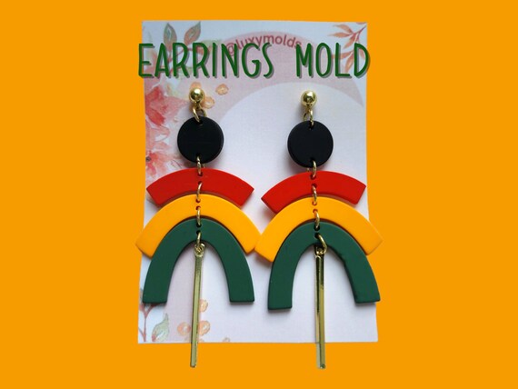 Silicone earrings mold / Silicone epoxy mold /Silicone earring moulds/Silicone UV resin molds/Arch silicone jewelry mold/Matte finished mold