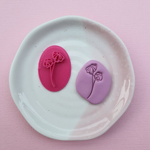 Polymer clay stamp "Flower" 3D printed embossing
