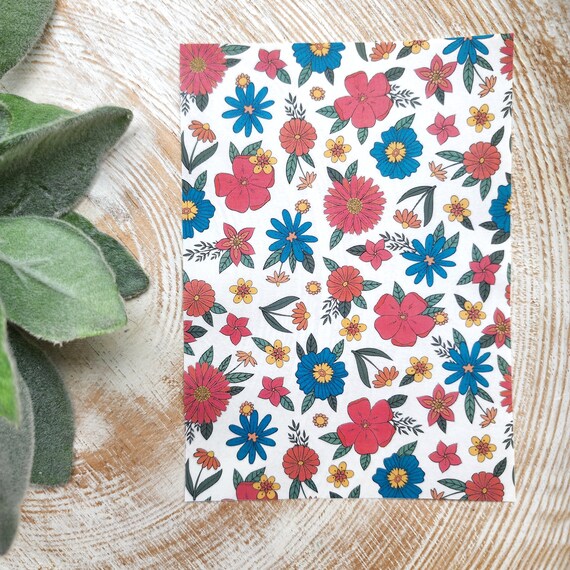 Clay transfer paper / Image transfer paper / Water soluble paper for polymer clay / Flower pattern transfer sheet / Transfer paper for clay