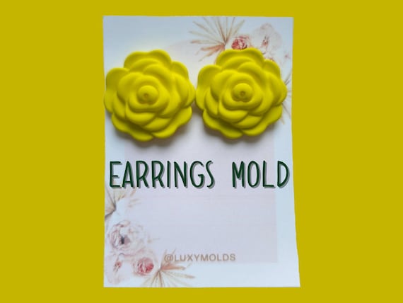 Silicone earrings mold / Silicone epoxy mold / Silicone earring moulds /Silicone UV resin molds/Flower stud silicone jewelry mold/Matte mold