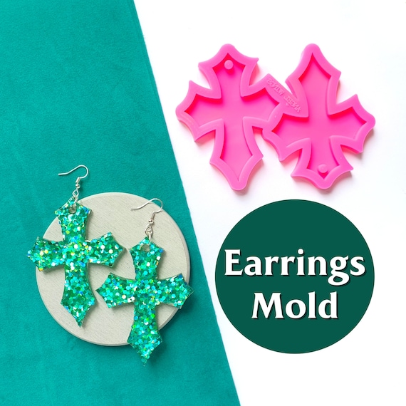 Earrings silicone mold for resin Cross silicone molds for epoxy