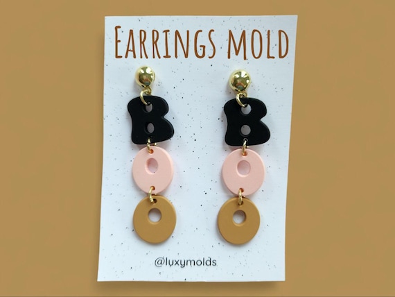 Silicone earrings mold /Silicone epoxy mold/Silicone UV resin molds/BOO Halloween earrings silicone jewelry mold / Matte effect earring mold