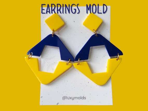 Silicone earrings mold / Silicone epoxy mold / Silicone earring moulds / Silicone UV resin molds / Geometry earring silicone jewelry mold